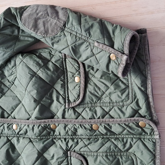 Jack Wills Cordings Quilted Barn Jacket Snap Zipper Elbow Patch Corduroy Collar - Picture 5 of 11